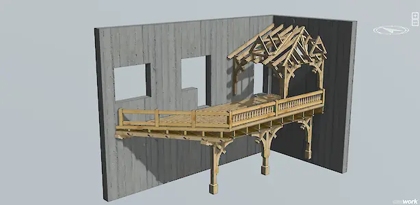 Bild in der Bildergallerie zu Balkon mit Zierbalken und Sonnenornament